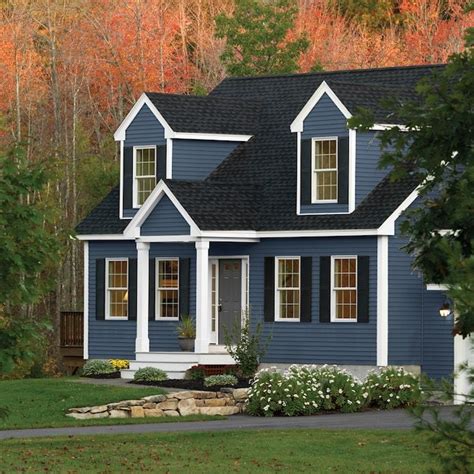 dark navy blue vinyl siding.